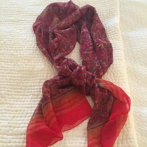 Hermes silk chiffon scarf/wrap, Les Jardins d'Armenie, 67"x23"